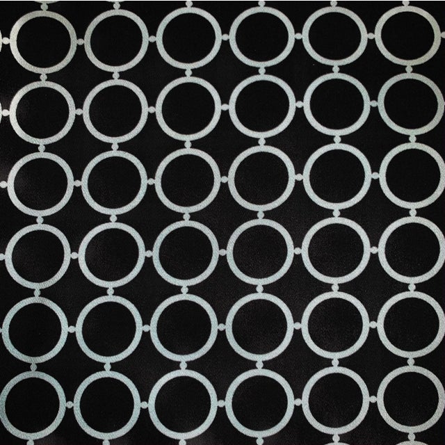 Free Spirit Designer Vicki Payne Aqua & Black Circles Geometric Rings Fabric- 8.8 Yards For Sale In Jacksonville, FL - Image 6 of 8