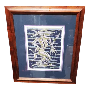 Block Print "Amakua" on Paper by Dale Moore Edition #2/15