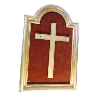 19th-Century Gilded Wooden Frame for Crucifix For Sale