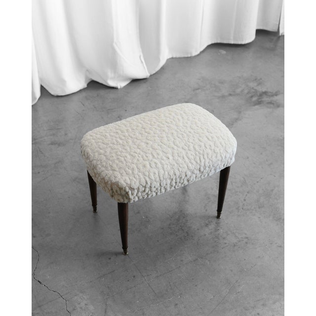 Mid-Century Italian Stool with Leopard and Brass Details, 1950s For Sale - Image 6 of 6
