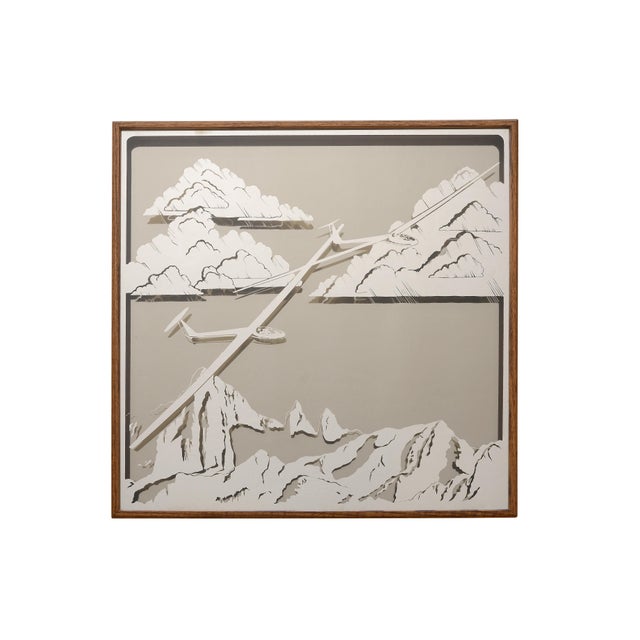 Vintage 1970s Sailplanes Gliders Mirror Shadow Box For Sale