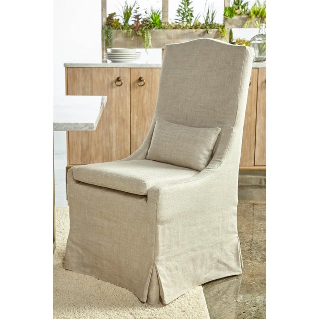 Colette Linen Slipcover Dining Chairs, Set of 2 For Sale - Image 9 of 13