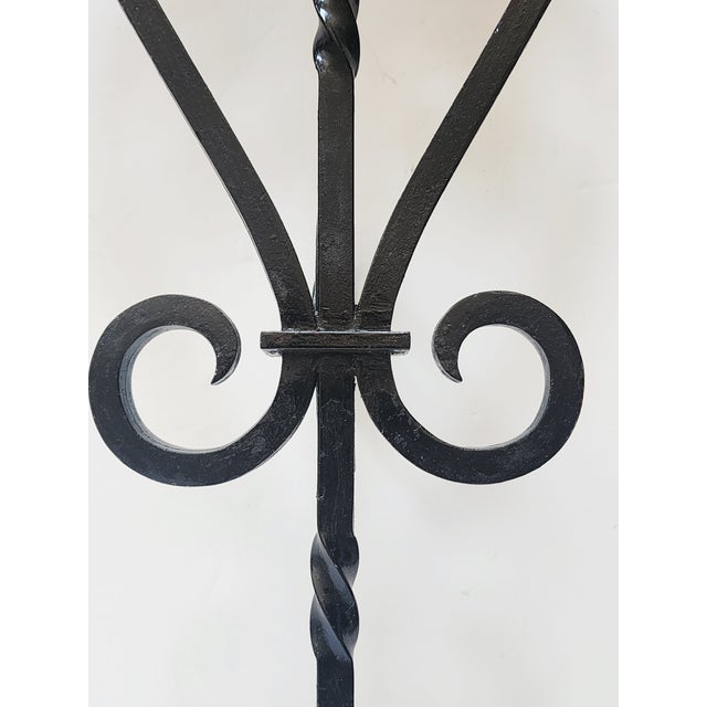 Metal Mid Century Spanish Revival Wrought Iron Wall Sconces-a Pair For Sale - Image 7 of 13