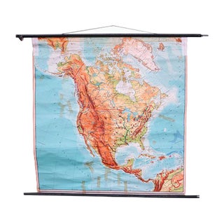 School Teaching Map of North Africa from Westermann Verlag, 1950s For Sale