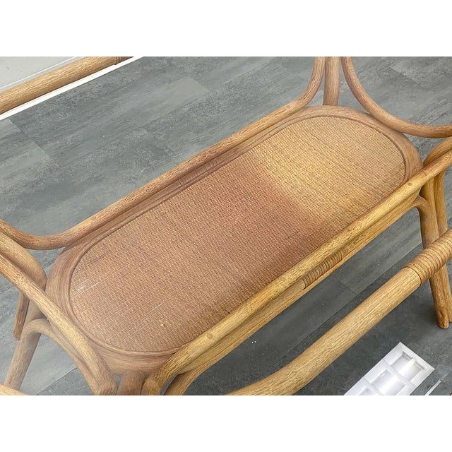 Vintage Scandinavian Bamboo and Rattan Dining Chairs With Cane Backs – Set of 5 For Sale - Image 10 of 13