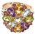 Bochic "Orient" Vintage Amethyst, Topaz & Green Peridot Ring 18K Gold & Silver For Sale - Image 15 of 18