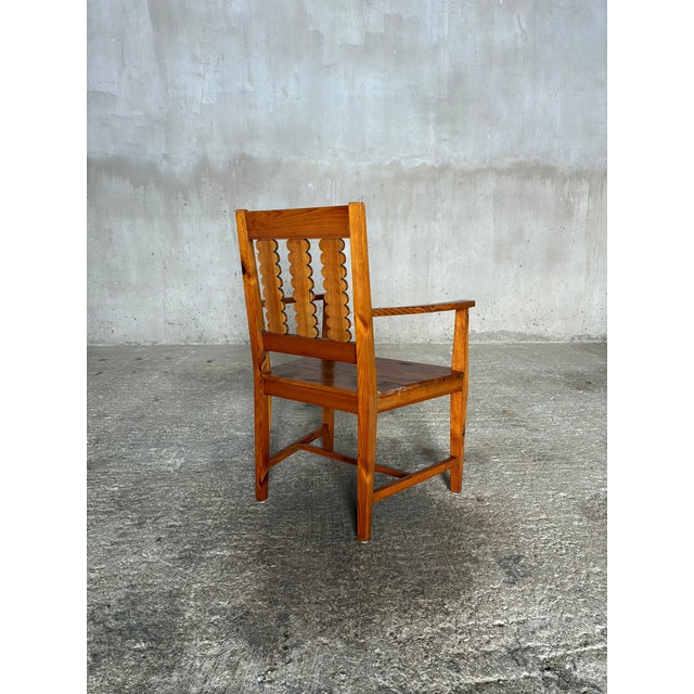 Wood Vintage Swedish Sculptural Dining Chairs in Pine, 1930s, Set of 5 For Sale - Image 7 of 18
