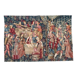 Vintage French Aubusson Medieval Style Jacquard Tapestry, 1970s For Sale