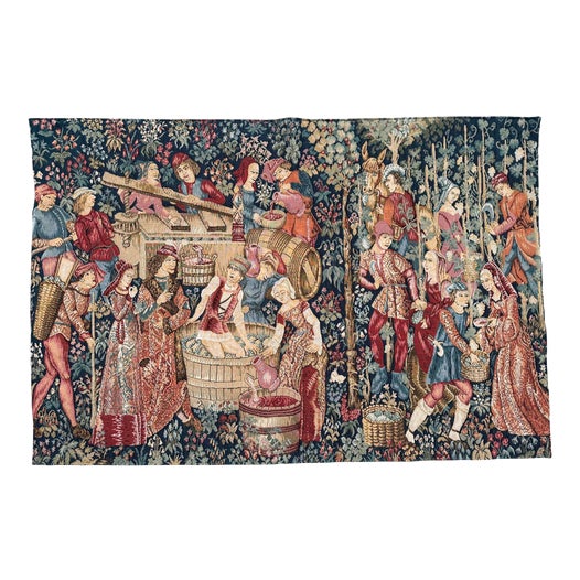 Vintage French Aubusson Medieval Style Jacquard Tapestry, 1970s For Sale