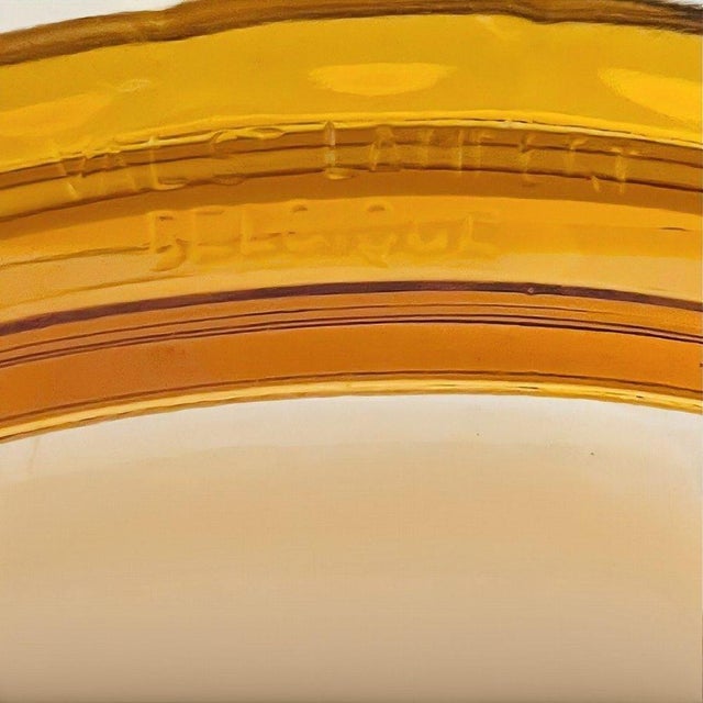 Antique Art Deco Fruit Bowl in Amber Glass from Val Saint Lambert, 1930s For Sale - Image 3 of 9