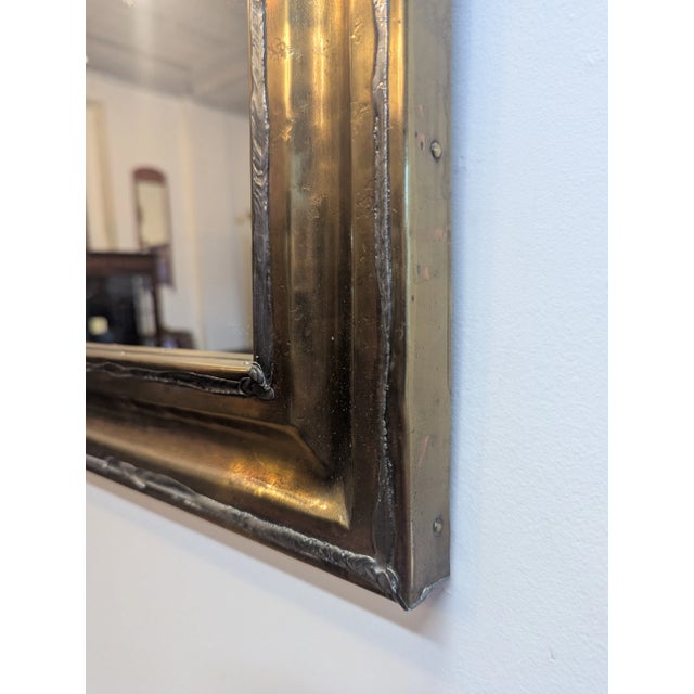 Mid-Century Modern French Brutalist Mid Century Mirror For Sale - Image 3 of 8