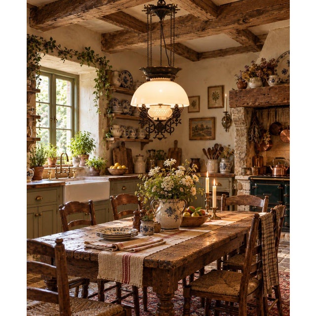 Vintage Bradley Habbard Country Style Hanging Pendant Light White Glass Shade For Sale - Image 4 of 4