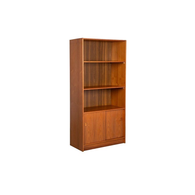 Mid-Century Teak Hutch Bookcase Cabinet For Sale In Baltimore - Image 6 of 9