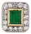 Gold Emerald and Diamond Ring, Size 5.5 For Sale