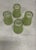 Mid-Century Green Frosted Glass & Gold Gilt Decanter With 4 Cordial Glasses, 5-Piece Set For Sale - Image 4 of 5