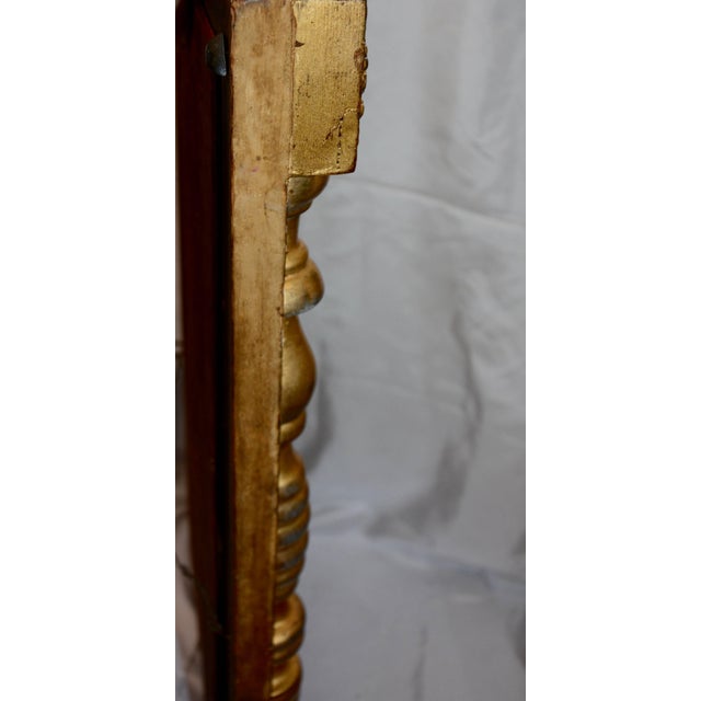 Early 20th Century Gold Gilded Mirror With Reverse Painting For Sale - Image 12 of 13