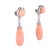 Mid-Century Modern Vintage Angel Skin Coral and Diamond Convertible Drop Earrings, Pair For Sale - Image 3 of 6
