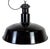 Large Industrial Black Enamel Factory Lamp with Cast Iron Top from Elektrosvit, 1950s For Sale