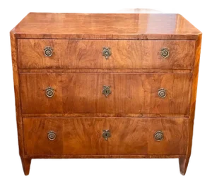 19th C German Biedermeier Walnut Chest
