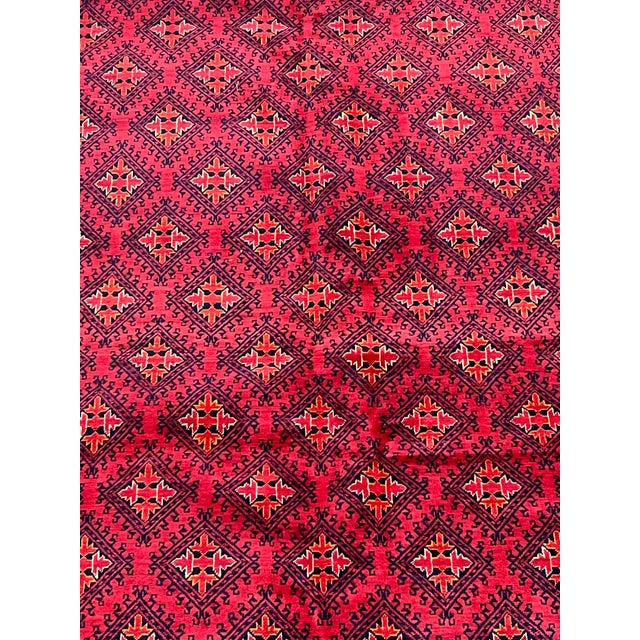 1980s Afghan Turkmen Waziri Wool Rug 6’4” X 9’9” For Sale - Image 5 of 7