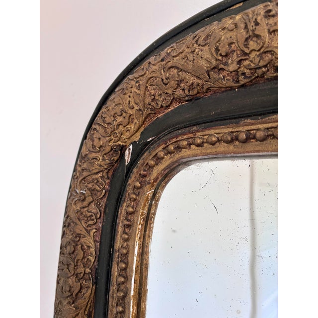 Large Antique French Louis Philippe Giltwood Mirror, Late 19th Century For Sale - Image 6 of 12