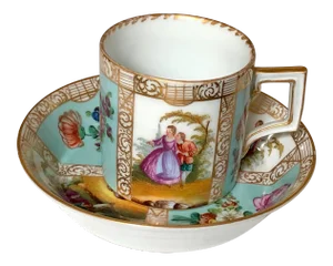Meissen Coffee Can Cup and Saucer