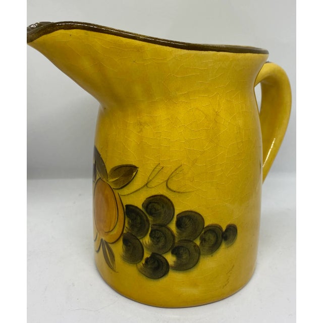 Mid 20th Century Mid-Century Los Angeles Potteries Calif Usa Mustard Golden Brown Pitcher For Sale - Image 5 of 11