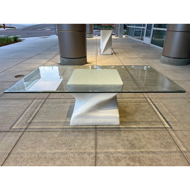 Postmodern Sculptural Plaster Coffee Table Manner of Sirmos For Sale - Image 13 of 13