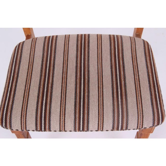 Oak Chairs in Striped Alms Wool by Henning Kjærnulf for EG-Möbel, 1970s, Set of 4 For Sale - Image 12 of 14