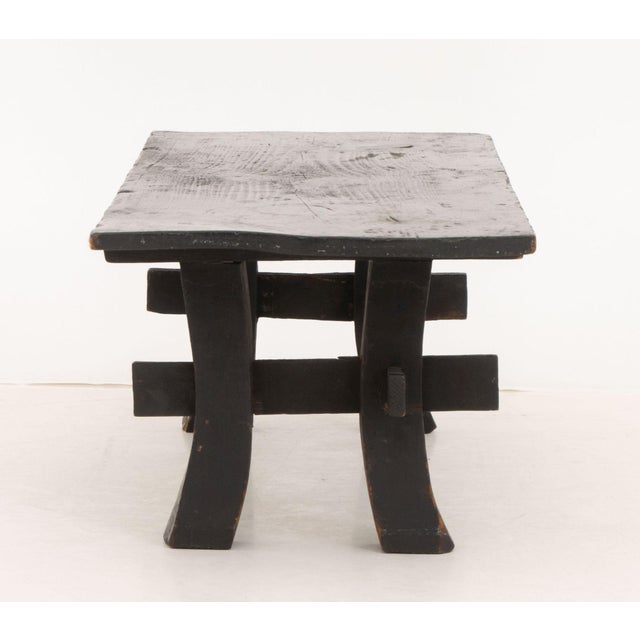 Japanese Ebonized Wood Bench, Meiji Period, 19th Century For Sale In New York - Image 6 of 6