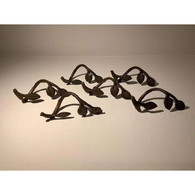 Bronze Leaf Napkin Rings - Set of 6 For Sale - Image 4 of 6