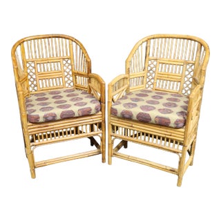 Bamboo & Cane Lounge Chair/Pair For Sale