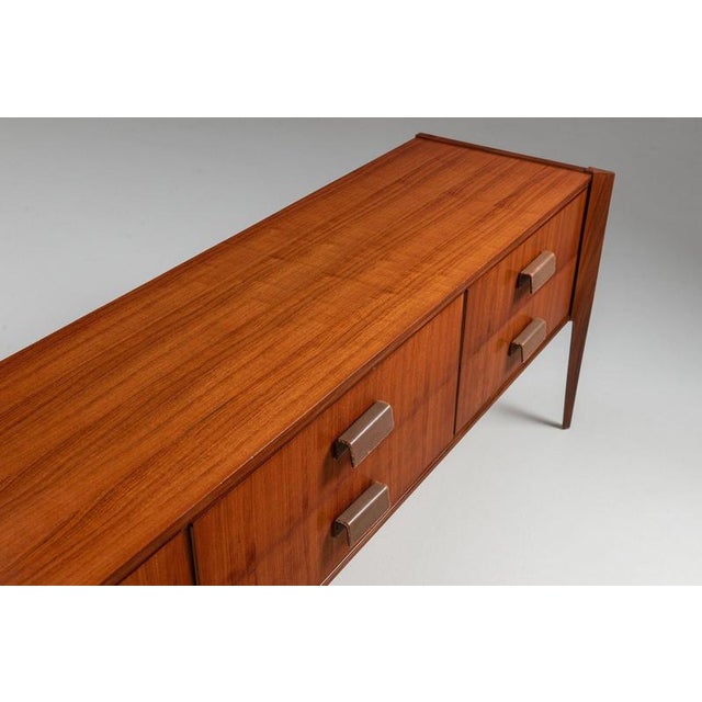 Brown Italian Sideboard or Chest of Drawers in Teak, 1960s For Sale - Image 8 of 16