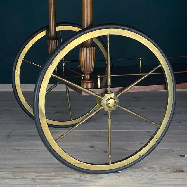 Mid-Century Modern Wooden Bar Cart Trolley, Italy, 1970s For Sale - Image 17 of 18