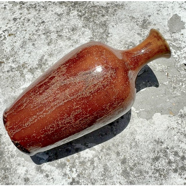 Antique Bernard Moore English Art Pottery Vase With Metallic Aventurine Glaze Accents For Sale - Image 12 of 12