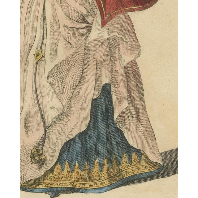 18th Century Jeffreys, Lady of Quality in France with a Red Striped Cape, 1757, Engraving For Sale - Image 5 of 8