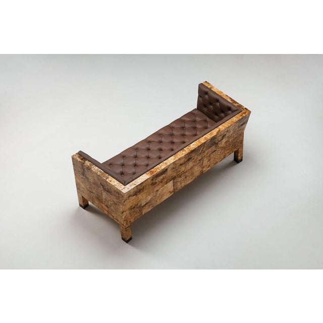 Brown Sculptural Birchwood Sofa in Birch Bark and Leather from Werner Neumann, the Netherlands, 2010 For Sale - Image 8 of 18