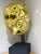 Contemporary Handcrafted Gold Lion Sculpture Oak and Mirror Contemporary Art For Sale - Image 3 of 8