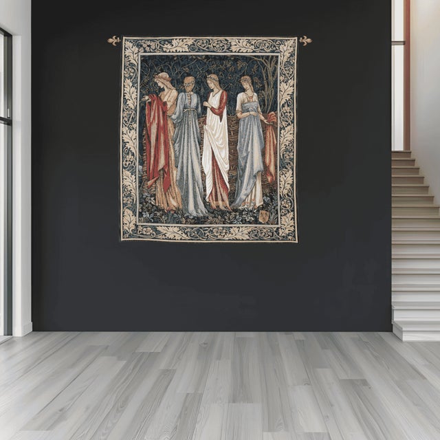 The theme of this tapestry is inspired from the ancient legends of King Arthur. Against a background of a dark and...