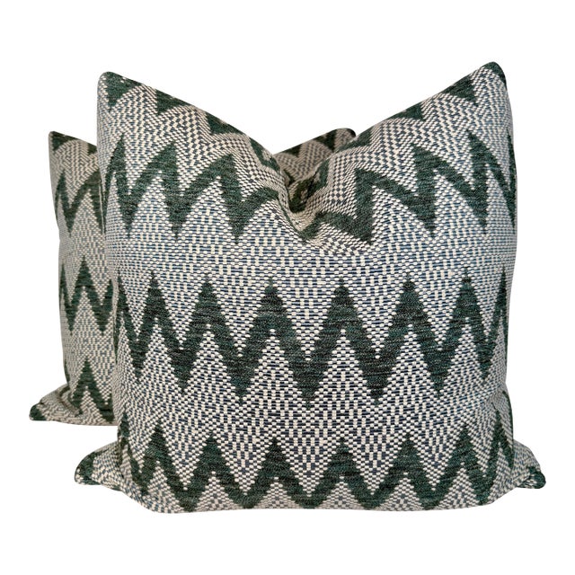 Harlequin "Akari" in Pine 22" Pillows-a Pair For Sale