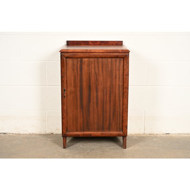 A beautiful antique Arts & Crafts music cabinet or bar cabinet USA, Circa 1900 Mahogany, with original brass hardware....
