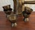 Mid 20th Century Turkish Etched Brass Coffee Pot With Long Handle and Cups - Set of 6 For Sale - Image 4 of 9