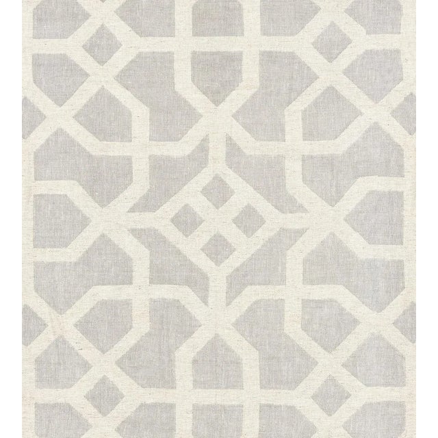 Traditional The House of Scalamandré Linen Lattice Fabric, Nickel & Greige For Sale - Image 3 of 3