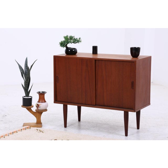 Mid-Century Modern Teak Chest of Drawers with Sliding Doors, 1960s For Sale - Image 5 of 13