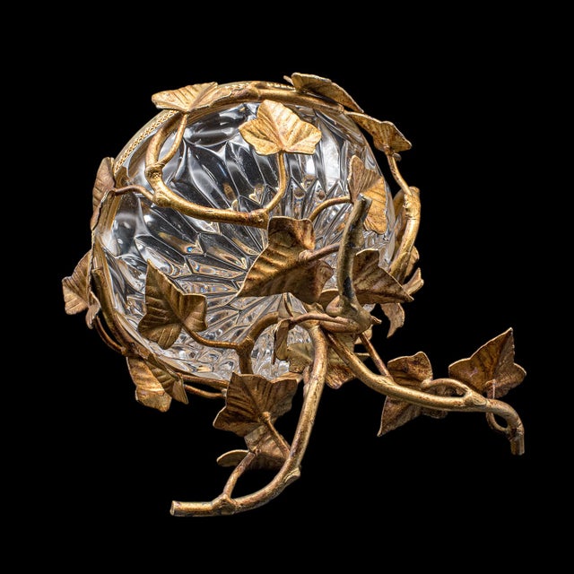 Vintage Potpourri Dish, English, Gilt Metal, Cut Glass, Display Bowl, Bonbons For Sale - Image 12 of 12