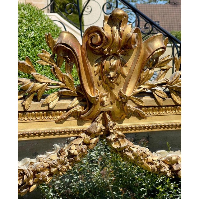 Louis XVI Style Golden Plaster Mirror, 19th Century For Sale - Image 3 of 11