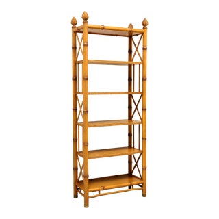 Baker 1960's Faux Bamboo Etagere Display Shelving Unit - C For Sale