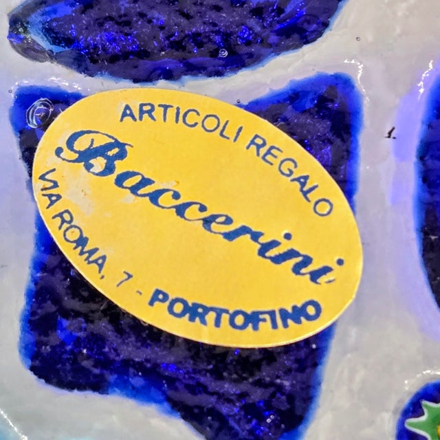 Blue Baccerini Portofino Fused Art Glass Catchall Dish – Blue & Gold Square Italian Trinket Tray For Sale - Image 8 of 8
