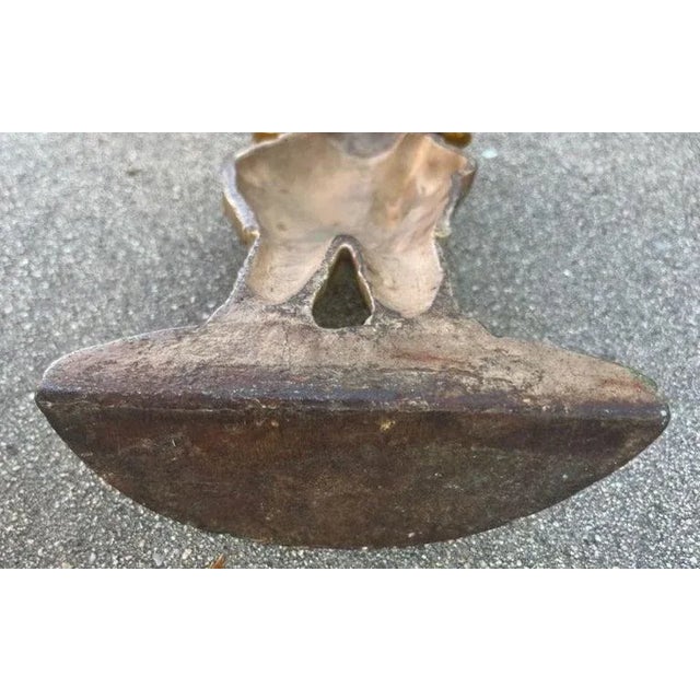 Rustic Kewpie Doll W/ Teddy Bear Iron Door Stop For Sale - Image 3 of 5