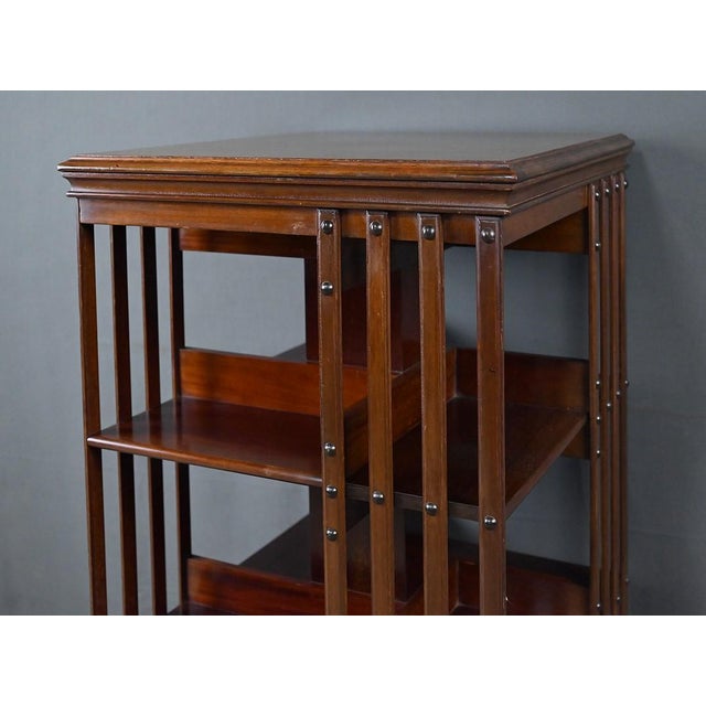 20th Century Mahogany Revolving Bookshelf, England For Sale - Image 15 of 18